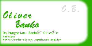 oliver banko business card